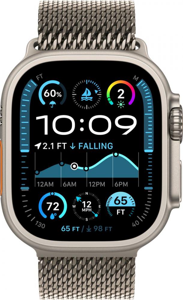 Умные часы Apple Watch Ultra 2 LTE 49 мм (титановый корпус, титановый/титановый, миланская петля M)- фото2