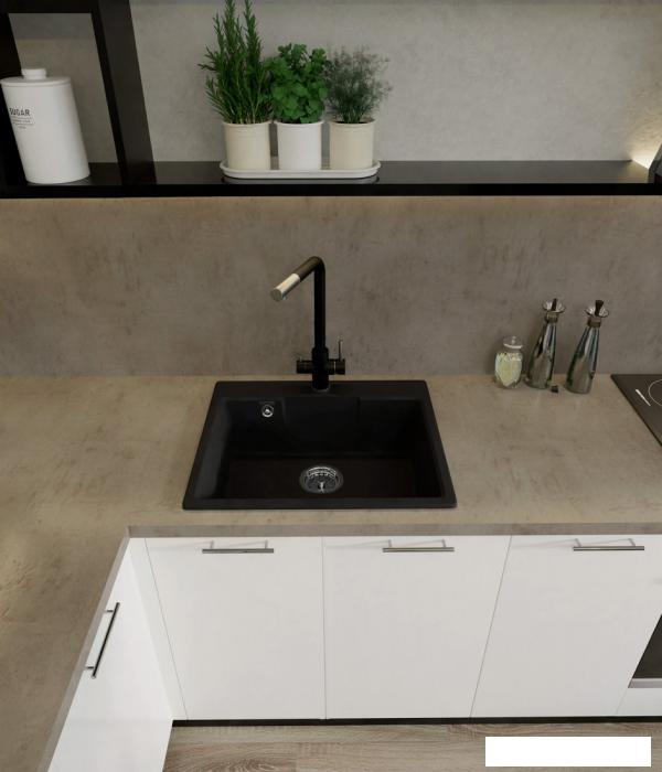 Кухонная мойка GranFest GF-UR-658 (песочный)- фото3