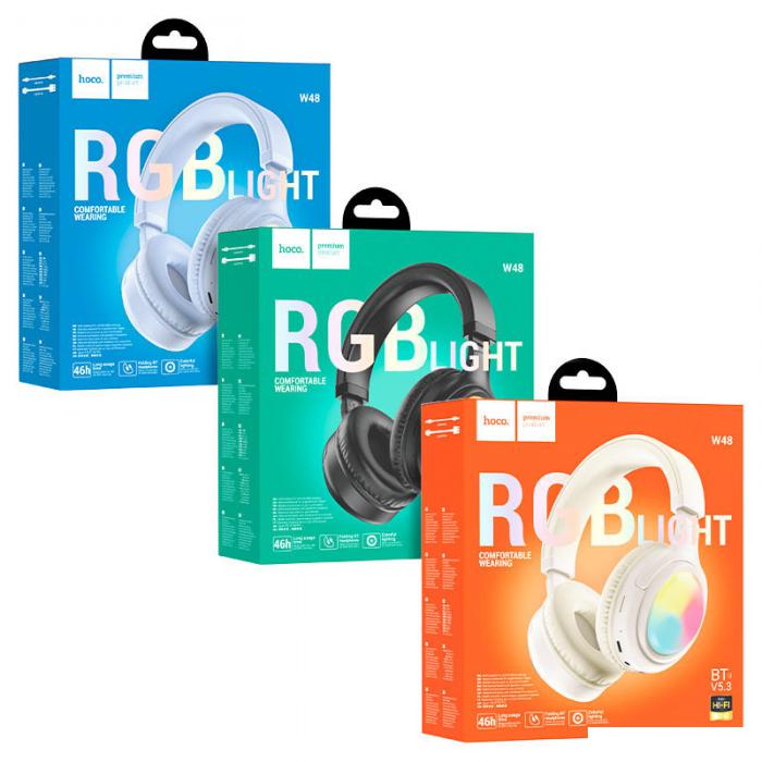 Наушники Hoco W48 (молочный)- фото3