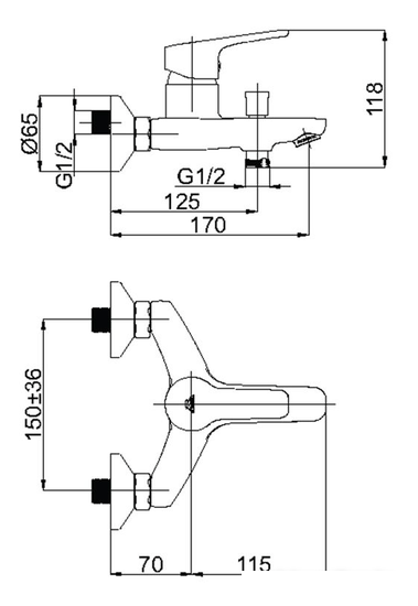 Смеситель Rubineta Uno-10/K (WT) [N10D71]- фото2