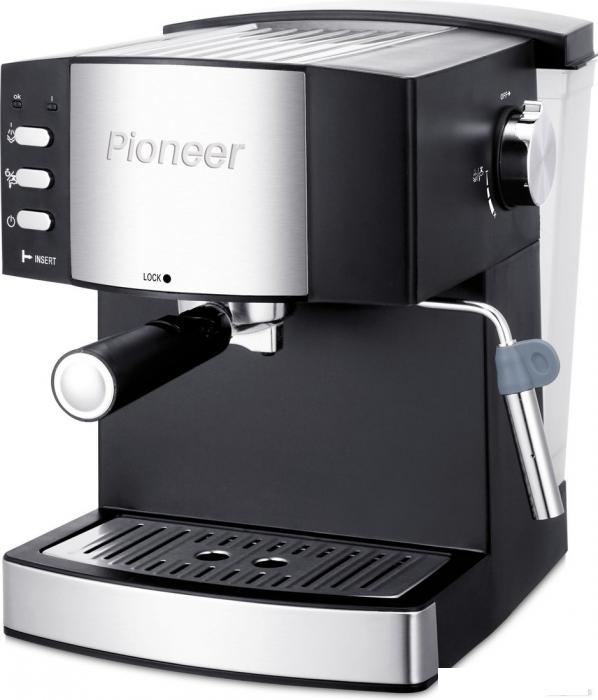 Рожковая кофеварка Pioneer CM111P (серебристый/черный)- фото2