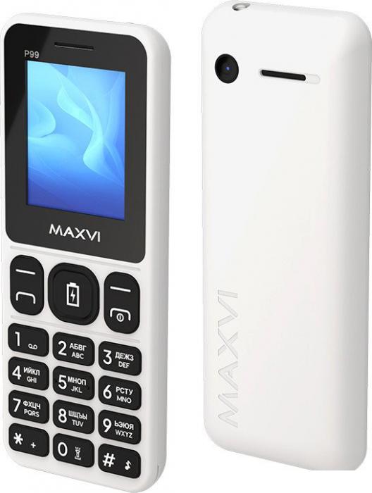 Кнопочный телефон Maxvi P99 (белый)- фото