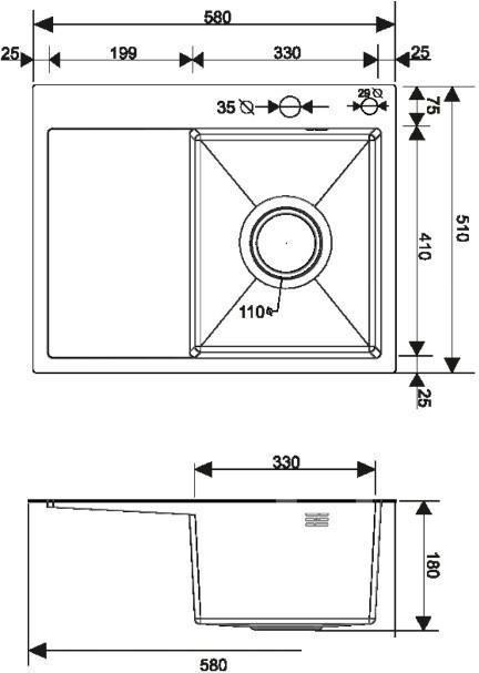 Кухонная мойка РМС MRK-5851BL-R (с дозатором)- фото4