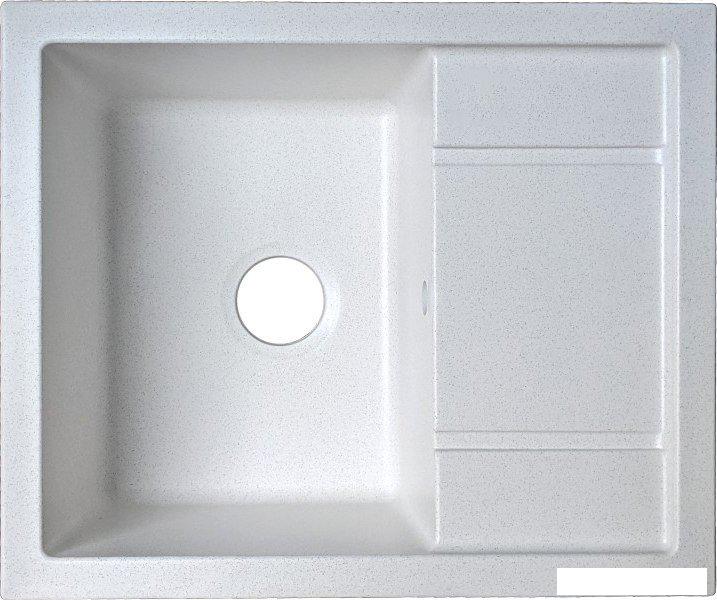 Кухонная мойка Saniteco Fortis (белый с сифоном)- фото