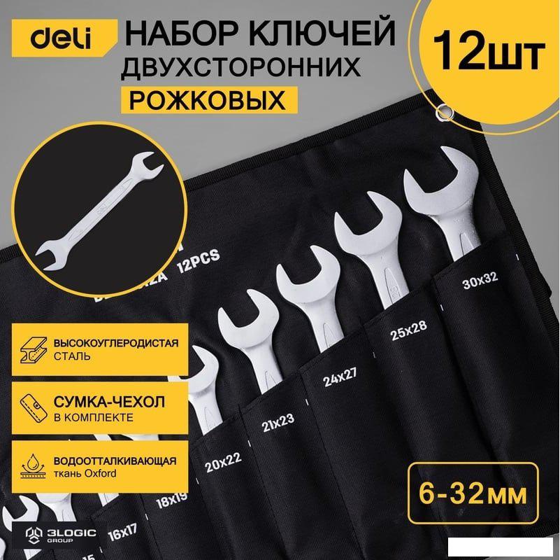 Набор ключей Deli DL160012A (12 предметов)- фото2