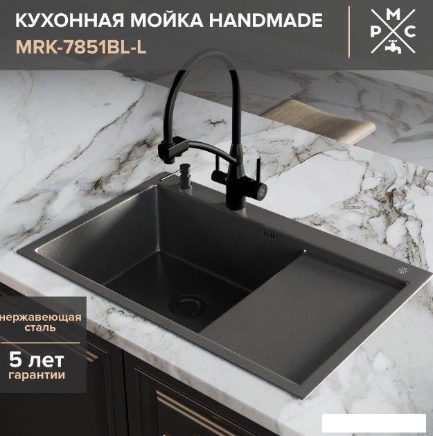 Кухонная мойка РМС MRK-7851BL-L (с дозатором)- фото4