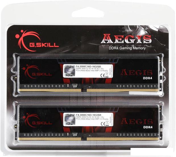 Оперативная память G.Skill Aegis 2x8GB DDR4 PC4-24000 F4-3000C16D-16GISB- фото2