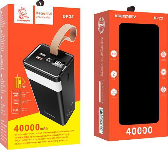 Внешний аккумулятор VDENMENV DP23 40000mAh (черный)- фото3
