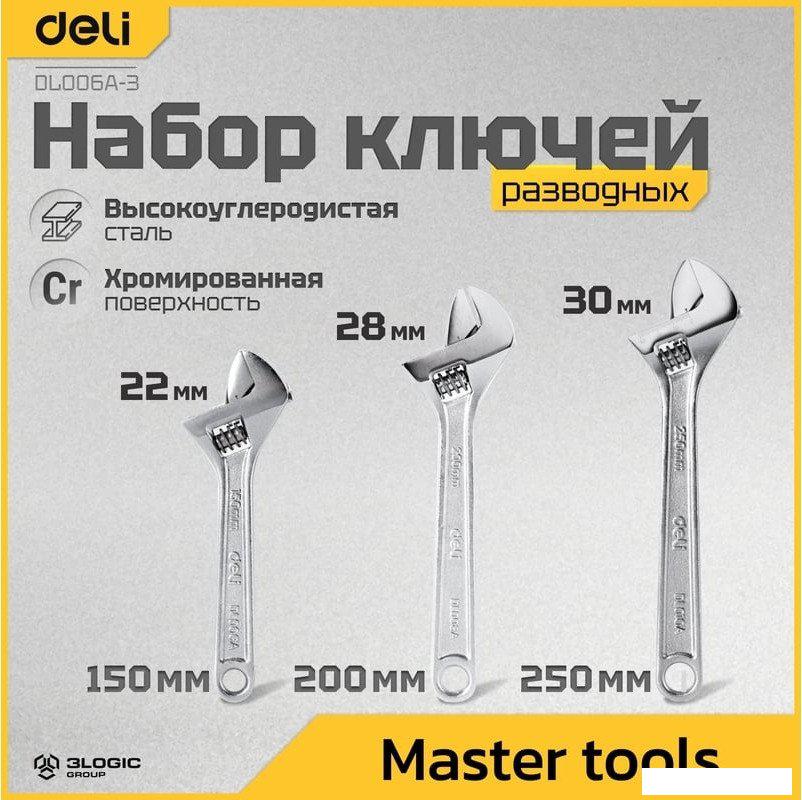 Набор ключей Deli DL006A-3 (3 предмета)- фото2
