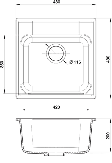 Кухонная мойка GranFest QUARZ GF-Z48 (белый)- фото2