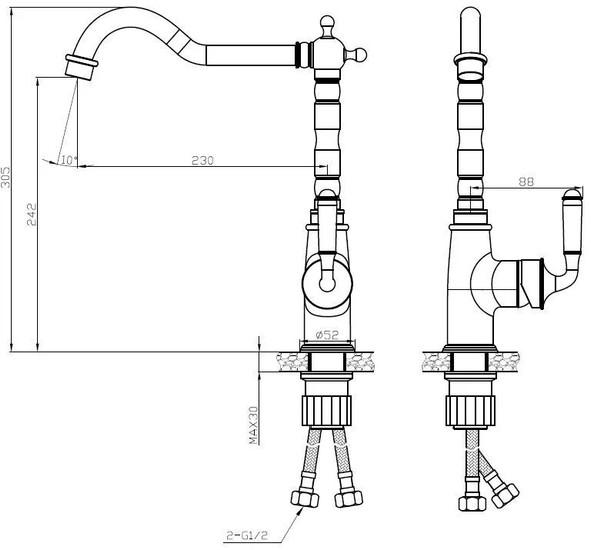 Смеситель Esko Florence FR 03 B- фото4