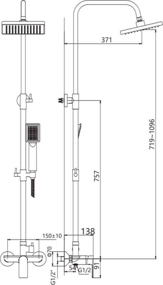 Душевая система  Lauter Rain 21CK505С-S2124- фото2