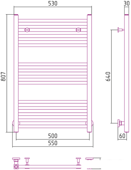Полотенцесушитель Сунержа Модус 800x500 00-0250-8050- фото2