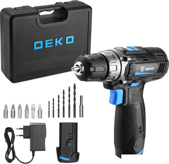 Дрель-шуруповерт Deko DKCD12V PRO 083-1007 (с 2-мя АКБ, кейс)- фото