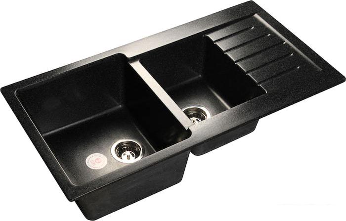 Кухонная мойка GranFest GF-P980KL (черный)- фото