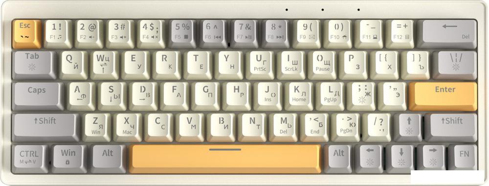 Клавиатура Cyberlynx ZA63 Pro Beige Gray Yellow (TNT Yellow)- фото
