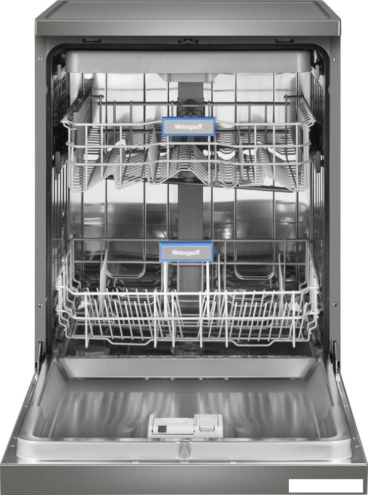 Отдельностоящая посудомоечная машина Weissgauff DW 6038 D Dual Wash Silver- фото3