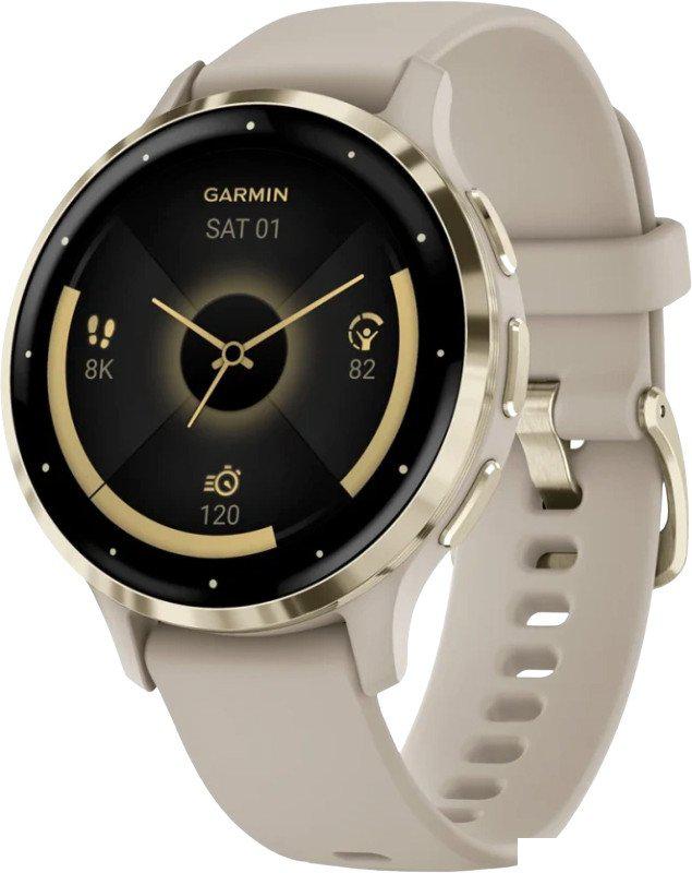 Умные часы Garmin Venu 3S (френч-грей, с силиконовым ремешком)- фото