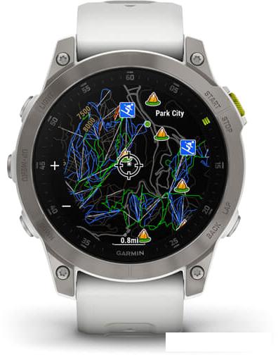 Умные часы Garmin Epix Sapphire Gen 2 (серебристый титан/белый)- фото4
