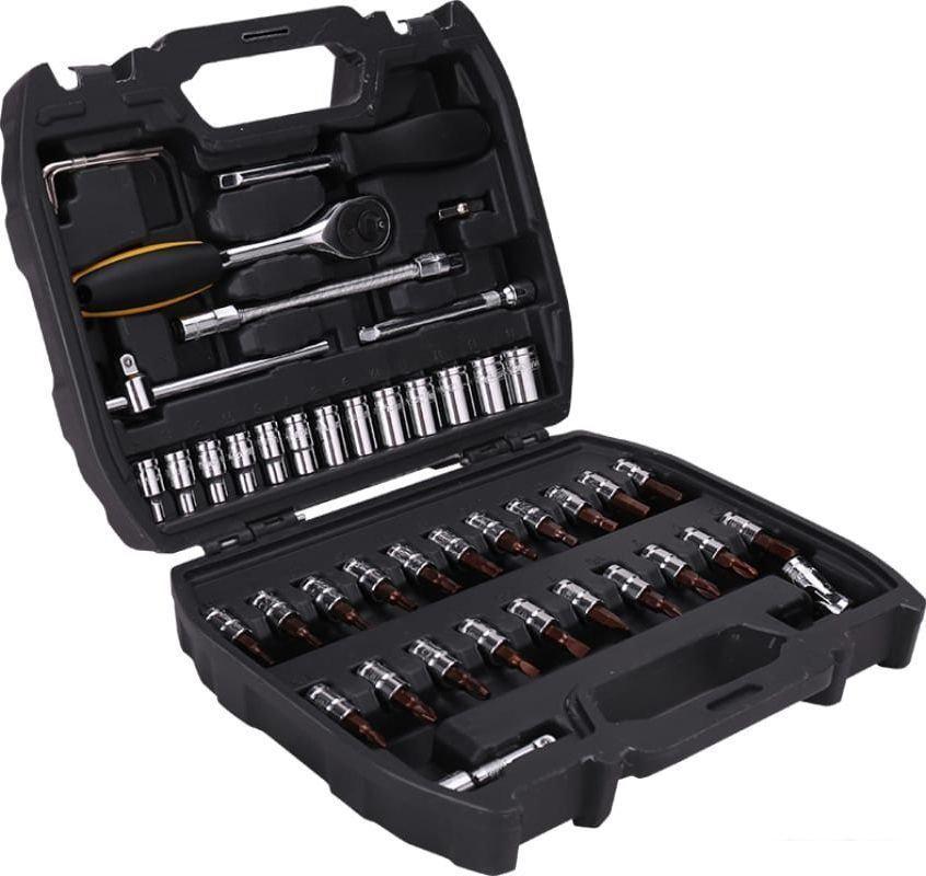 Набор трещотка с головками и битами Deli DL1046 (46 предметов)- фото