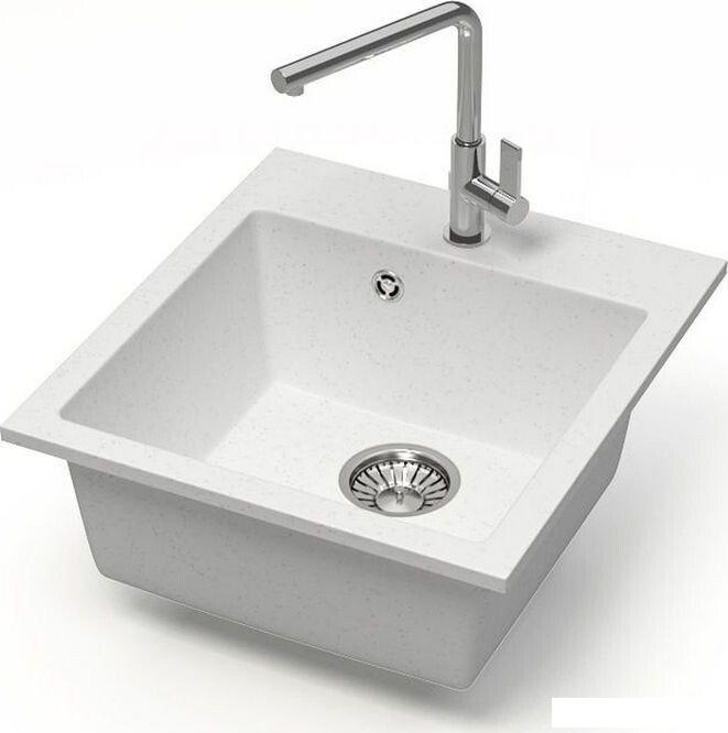 Кухонная мойка MARRBAXX Карельский камень модель 38/G31 (белый)- фото2