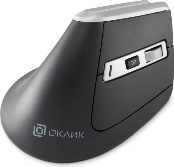 Вертикальная мышь Oklick 991MW (черный)- фото3