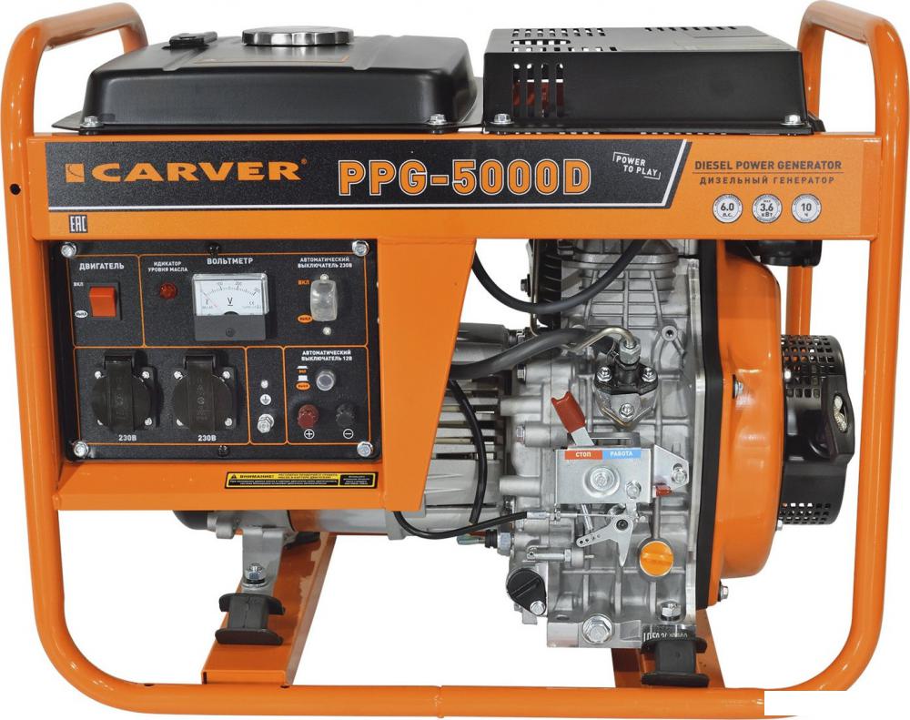 Дизельный генератор Carver PPG-5000D- фото3