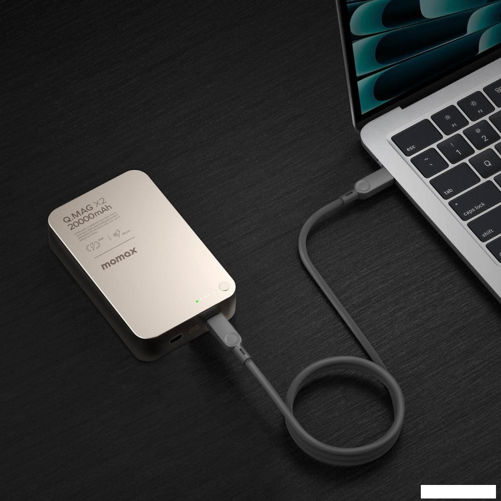 Внешний аккумулятор Momax Q.Mag X2 Magnetic IP133 20000mAh (титановый)- фото3