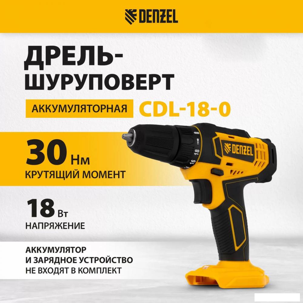 Дрель-шуруповерт Denzel CDL-18-0 26117 (без АКБ)- фото2