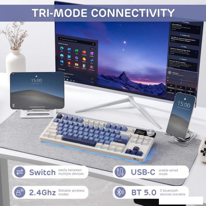 Клавиатура Royal Kludge S85 Horizon Blue (RK Cloud)- фото3