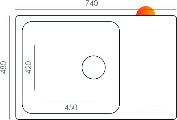 Кухонная мойка Quartz Bond 740 (уголь)- фото3