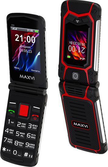 Кнопочный телефон Maxvi E10 (красный)- фото