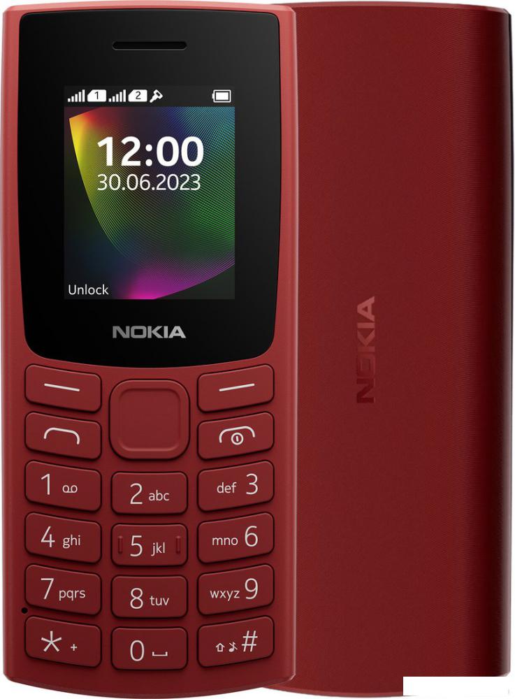 Кнопочный телефон Nokia 106 (2023) Dual SIM TA-1564 (красный)- фото
