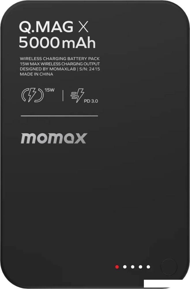 Внешний аккумулятор Momax Q.Mag X Magnetic IP116A 5000mAh (черный)- фото