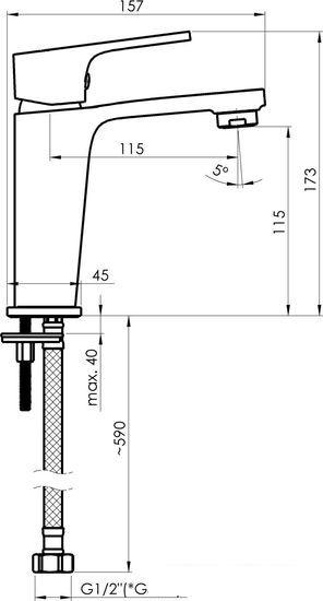 Смеситель Rubineta Modena-18 (BK/RG) MD800638- фото3