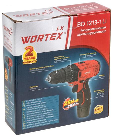 Дрель-шуруповерт Wortex LX BD 1213-1 Li 1329350 (с 1-им АКБ)- фото2