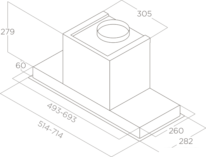 Кухонная вытяжка Elica Hidden 2.0 @ IX/A/60 PRF0164340- фото4