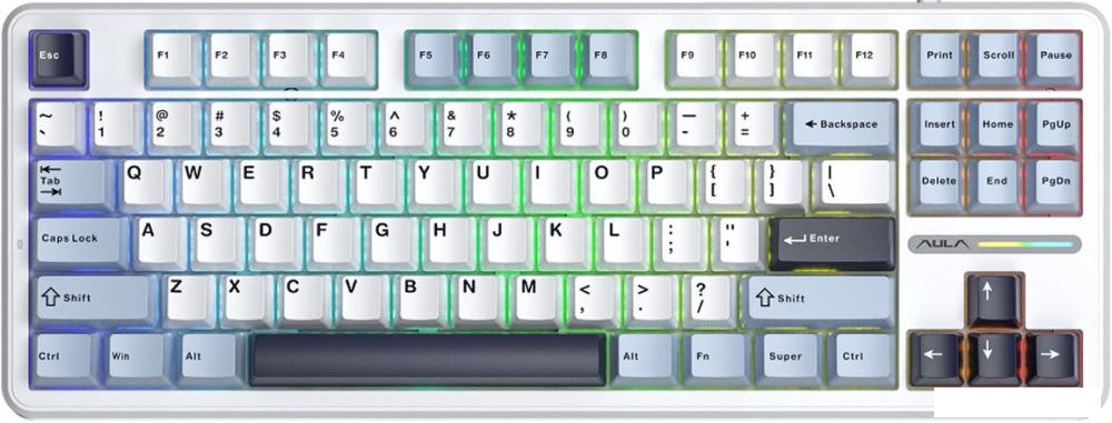 Клавиатура AULA F87 (белый/голубой/черный)