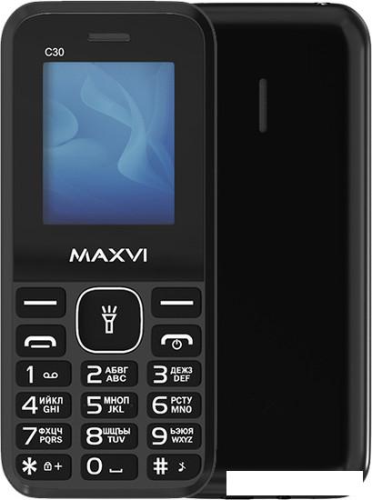 Кнопочный телефон Maxvi C30 (черный)- фото