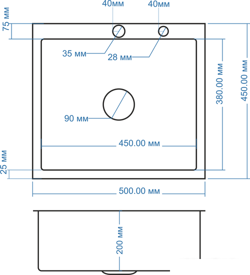 Кухонная мойка Avina HM5045 PVD (графит)- фото4