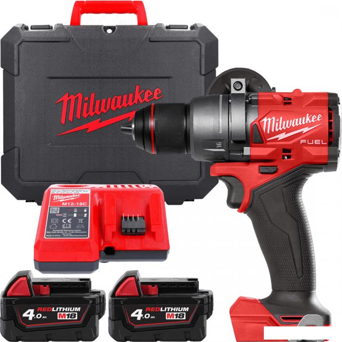 Ударная дрель-шуруповерт Milwaukee M18 FUEL M18FPD3-402C 4933492473 (с 2-мя АКБ 4 Ач, кейс)- фото