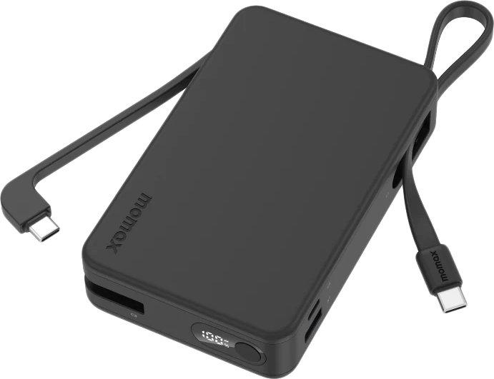 Внешний аккумулятор Momax 1-Power Vital+ Built-In USB-C IP139 20000mAh (черный)- фото