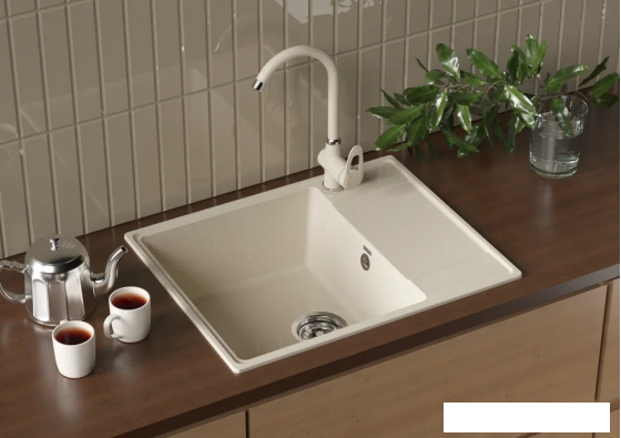 Кухонная мойка Ulgran QUARTZ Prima 605-05 (бетон)- фото3