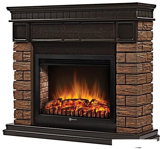 Портал Firelight Bricks Wood 30 (камень темный, шпон венге)- фото2