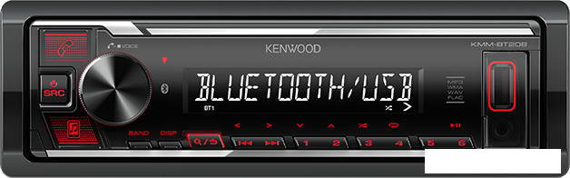 USB-магнитола Kenwood KMM-BT208- фото