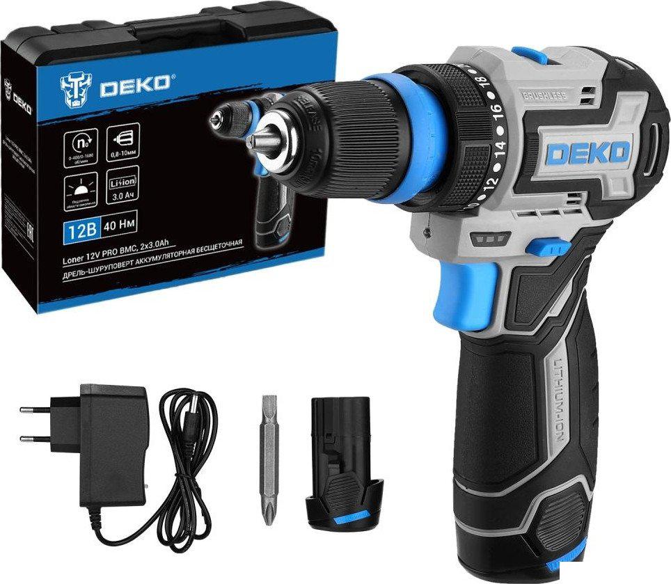 Дрель-шуруповерт Deko Loner 12V PRO 085-1122 (с 2-мя АКБ, кейс)- фото2