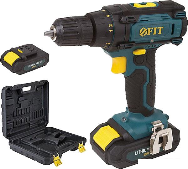 Дрель-шуруповерт FIT 80199 (с 2-мя АКБ, кейс)
