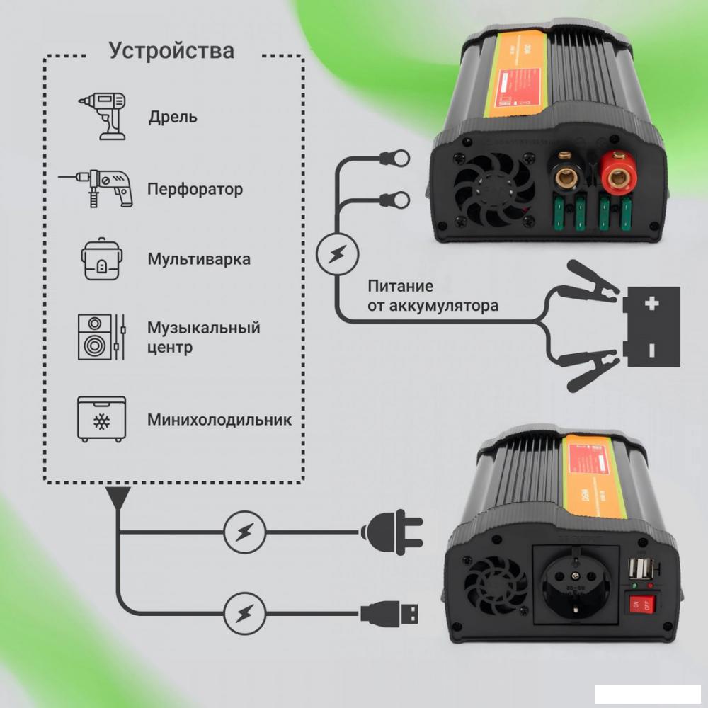 Автомобильный инвертор Digma AI1000-12W- фото4