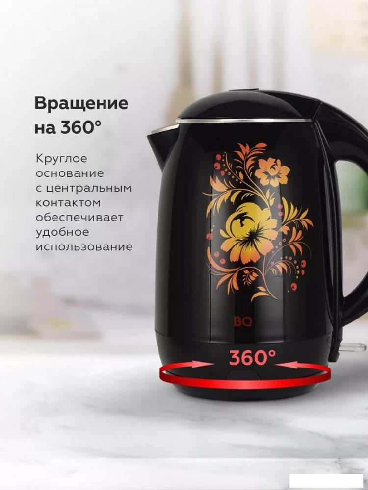 Электрический чайник BQ KT1702P (черный/цветы)- фото4