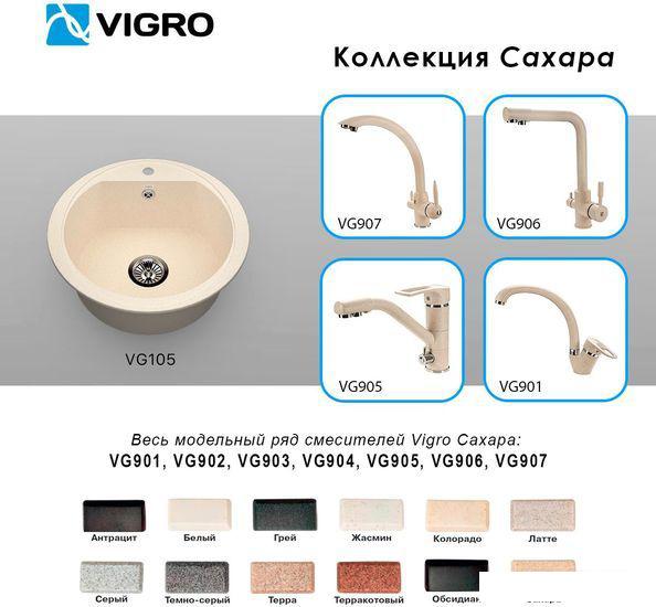 Кухонная мойка Vigro Vigronit VG105 (сахара)- фото3
